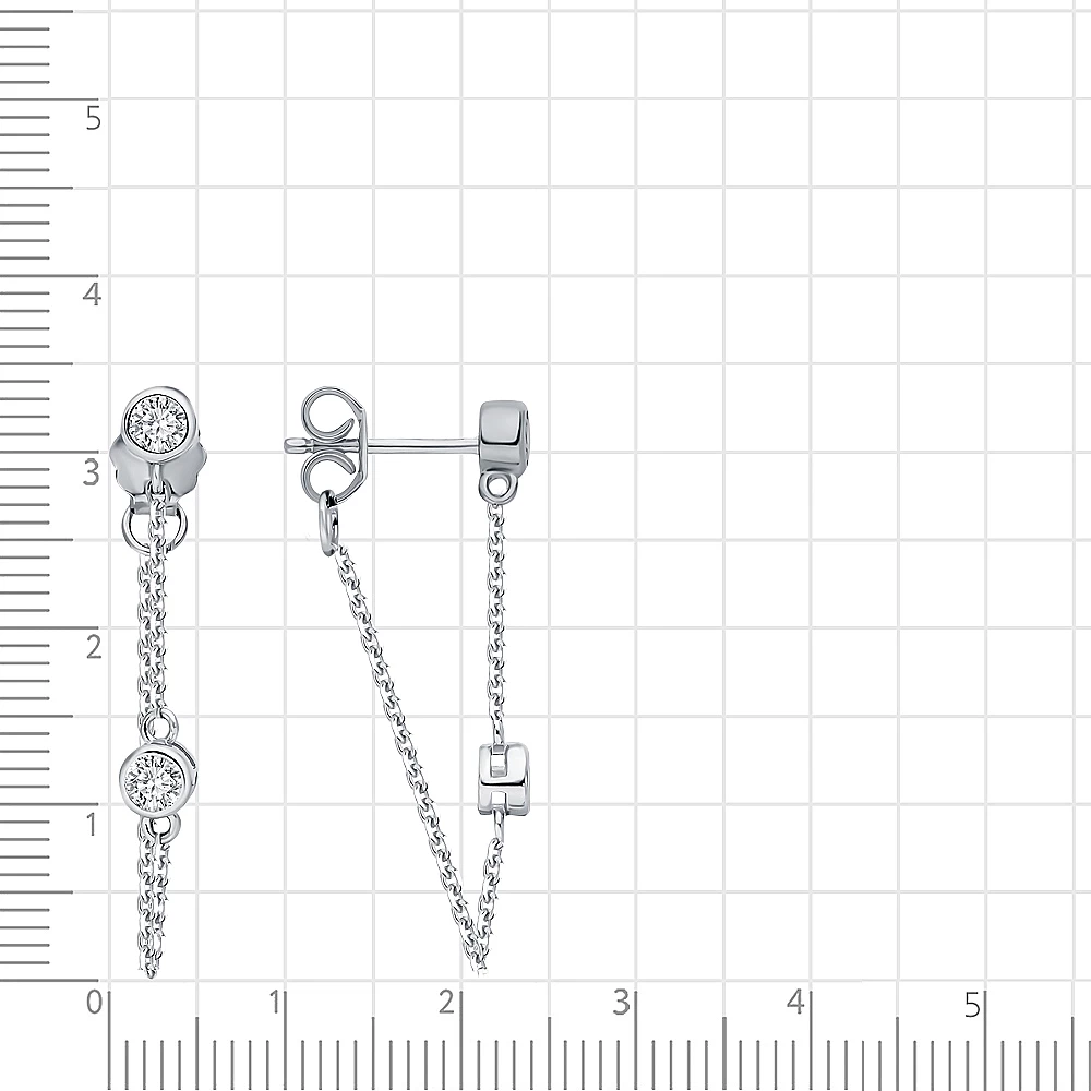 Серьги с фианитами из серебра 925 пробы 2
