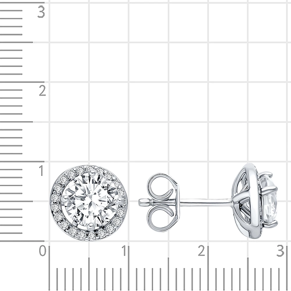 Серьги с фианитами из серебра 925 пробы 2