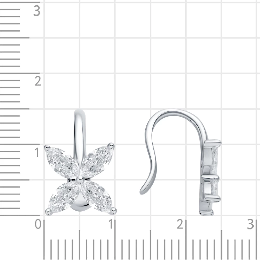 Серьги с фианитами из серебра 925 пробы 2