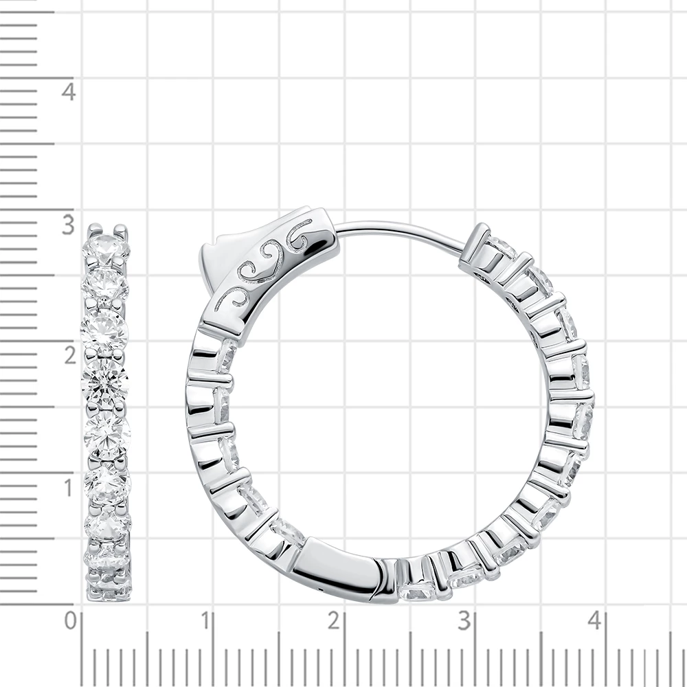 Серьги с фианитами из серебра 925 пробы 3