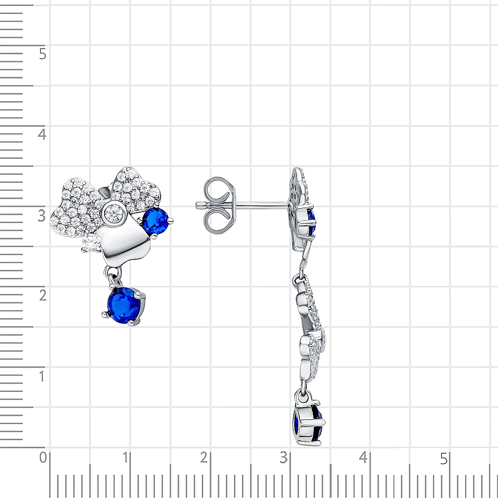 Серьги с фианитами из серебра 925 пробы 2