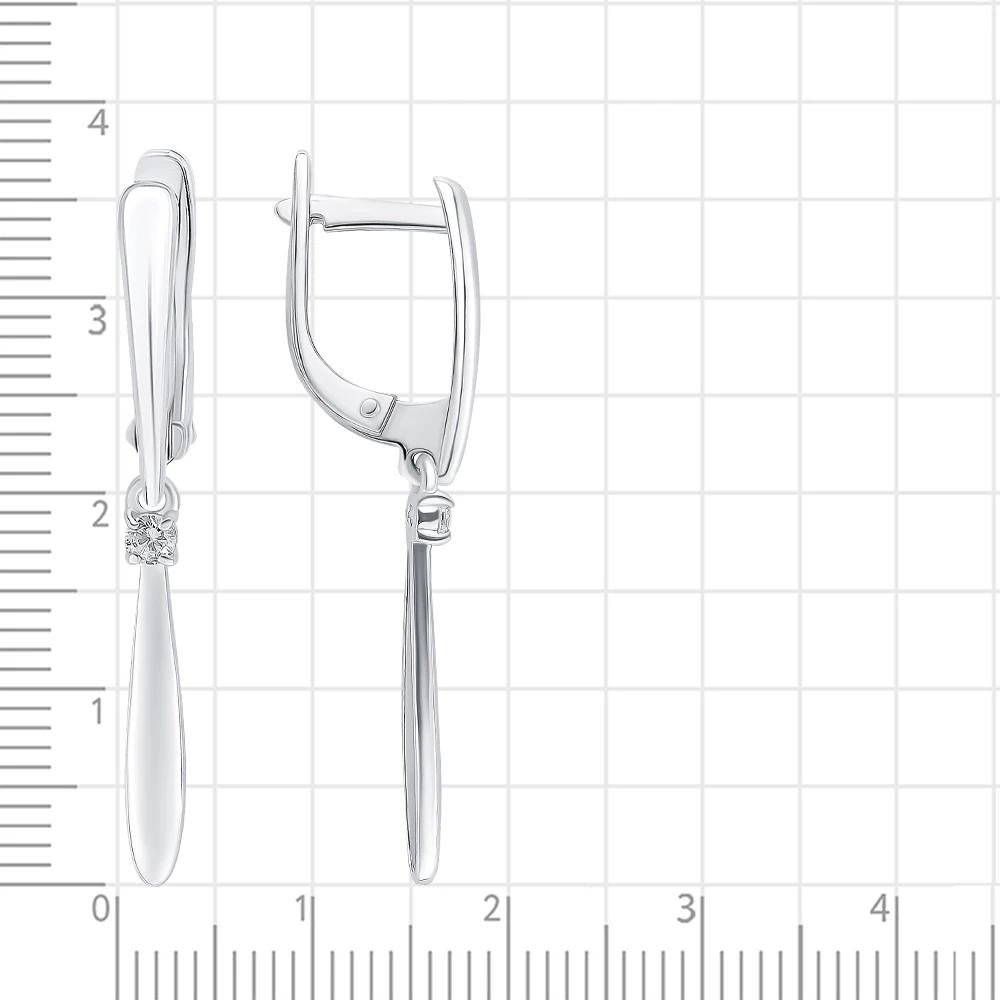 Серьги с фианитами из серебра 925 пробы 2