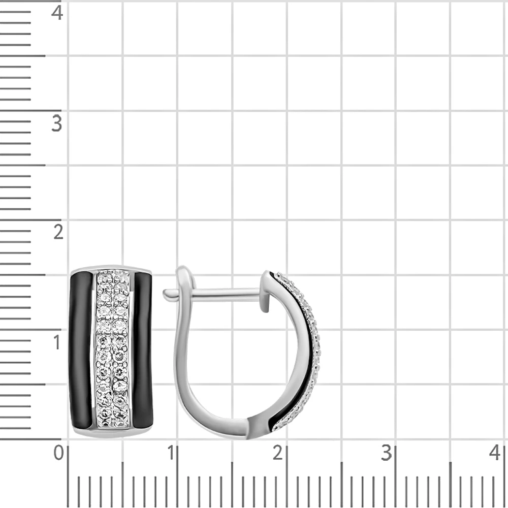 Серьги с фианитами из серебра 925 пробы 2