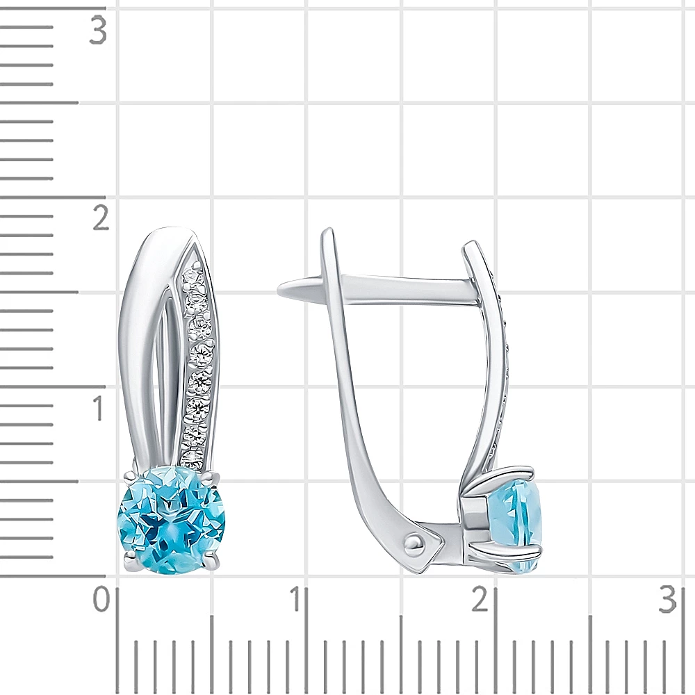 Серьги с топазами из серебра 925 пробы 2