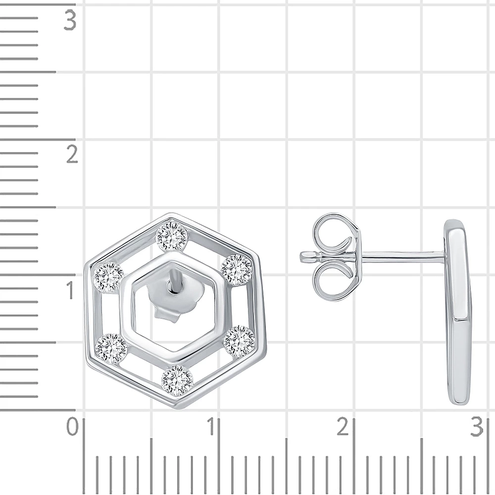 Серьги с фианитами из серебра 925 пробы 2