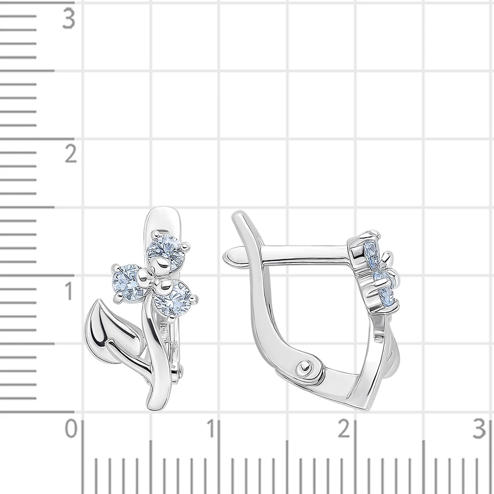 Серьги с фианитами из серебра 925 пробы 3