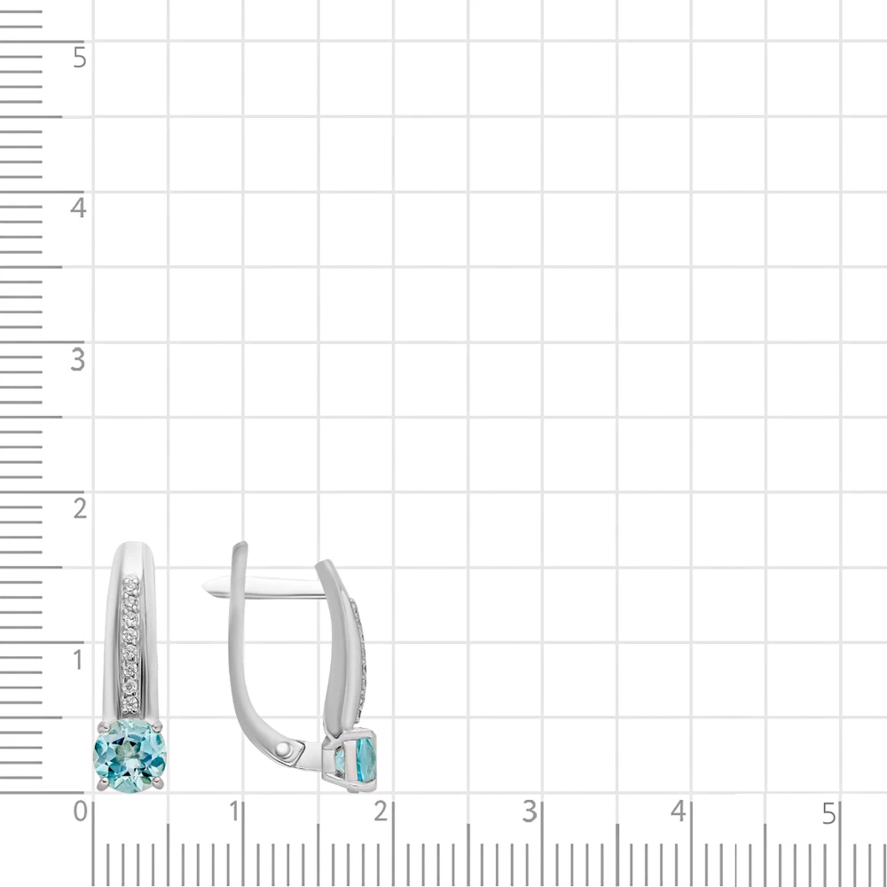 Серьги с топазами из серебра 925 пробы 2