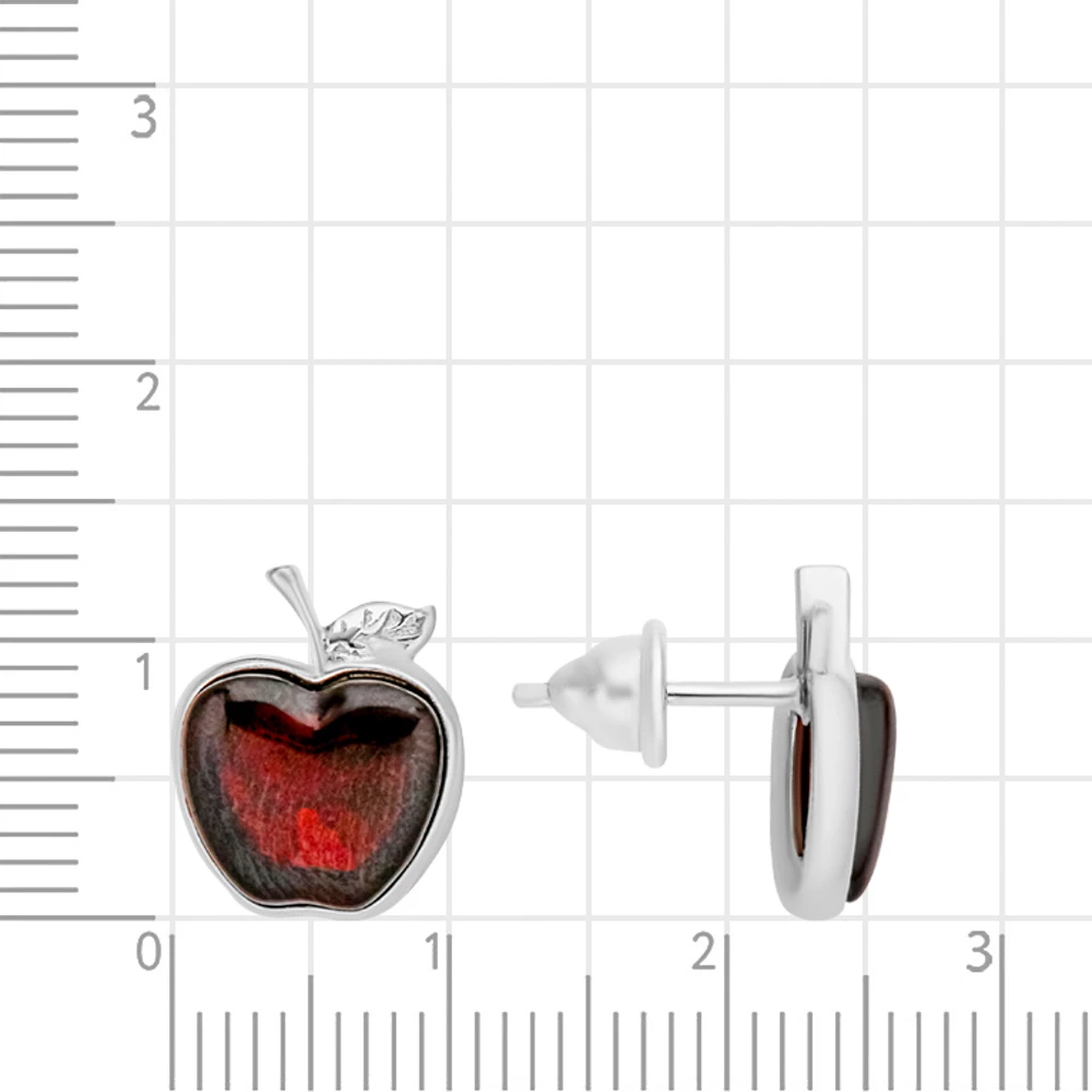 Серьги с янтарем из серебра 925 пробы 2