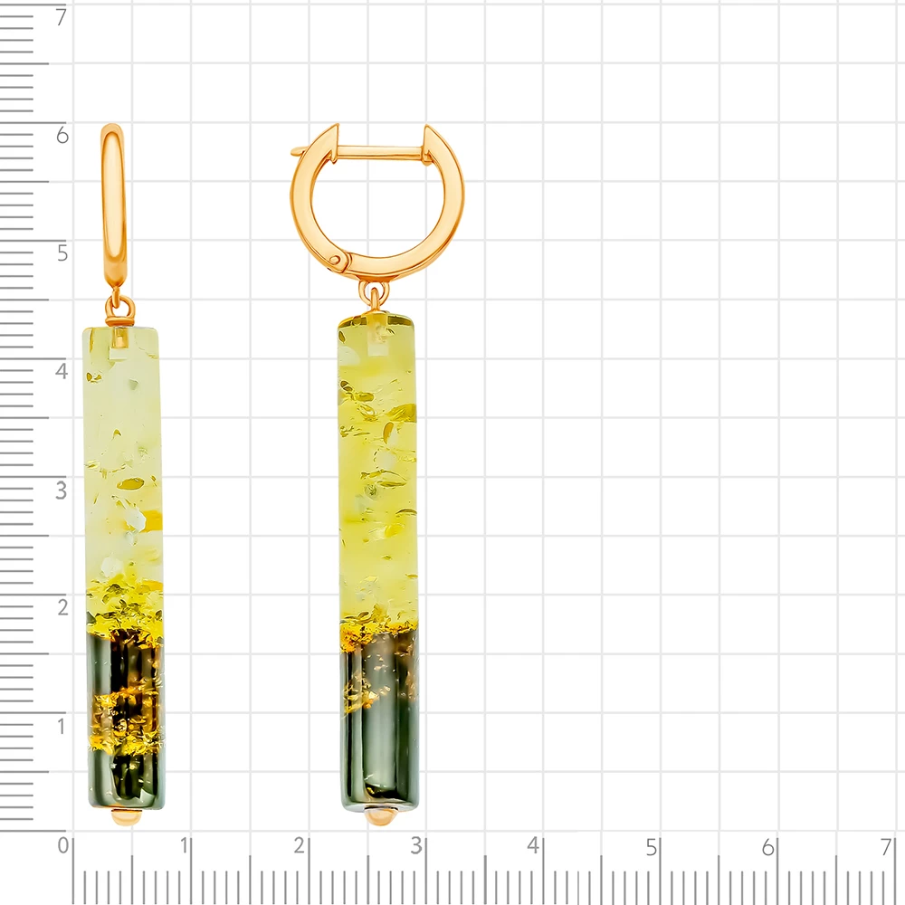Серьги с янтарем из серебра 925 пробы 2