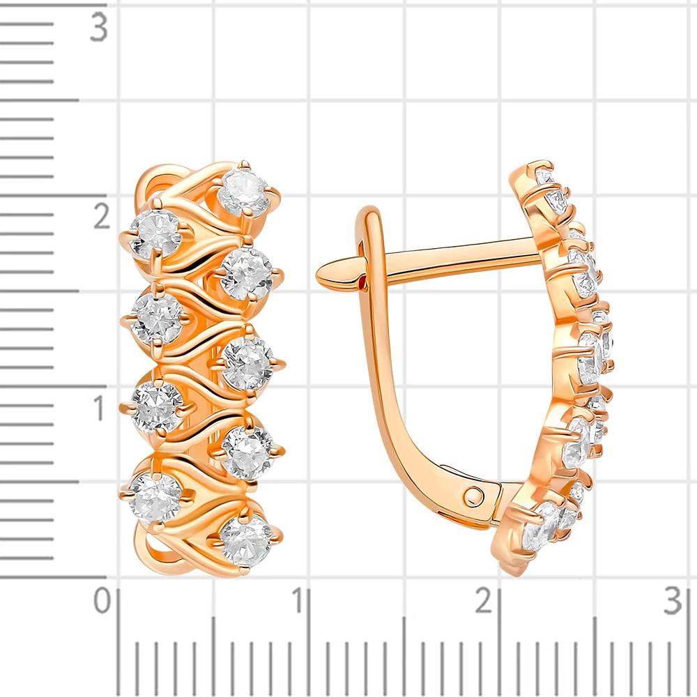 Серьги с фианитами из серебра 925 пробы 2