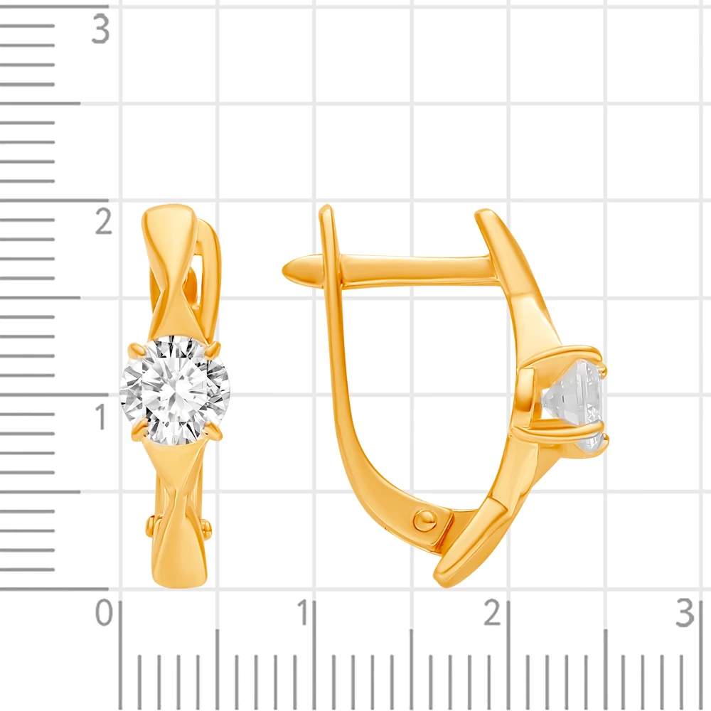 Серьги с фианитами из серебра 925 пробы 2