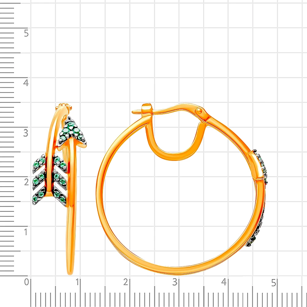 Серьги с фианитами из серебра 925 пробы 2