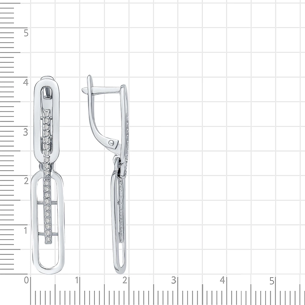 Серьги с фианитами из серебра 925 пробы 2