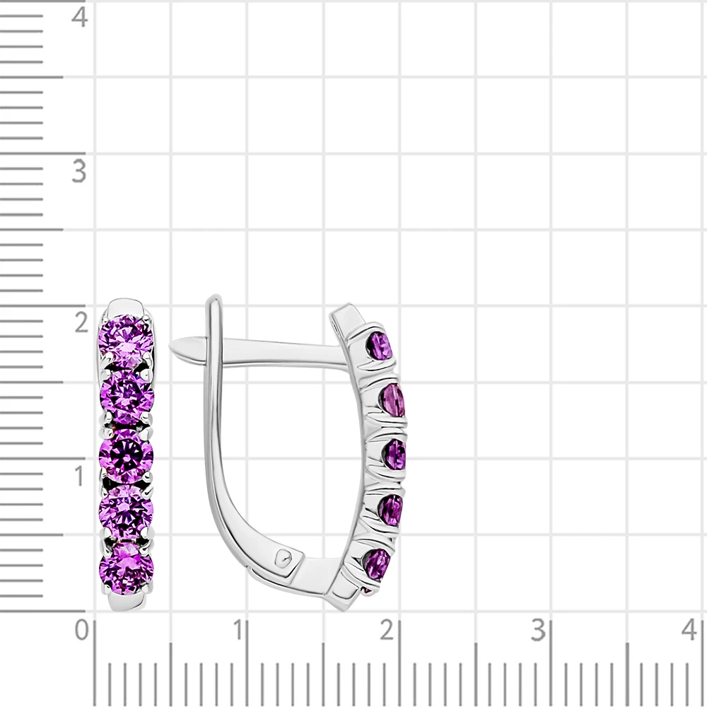 Серьги с фианитами из серебра 925 пробы 2