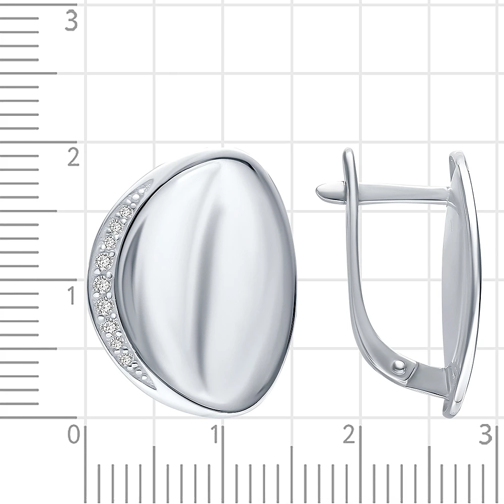 Серьги с фианитами из серебра 925 пробы 2