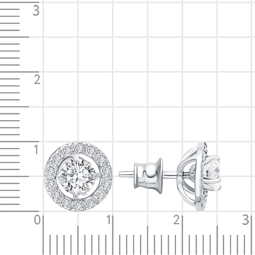 Серьги с фианитами из серебра 925 пробы 2