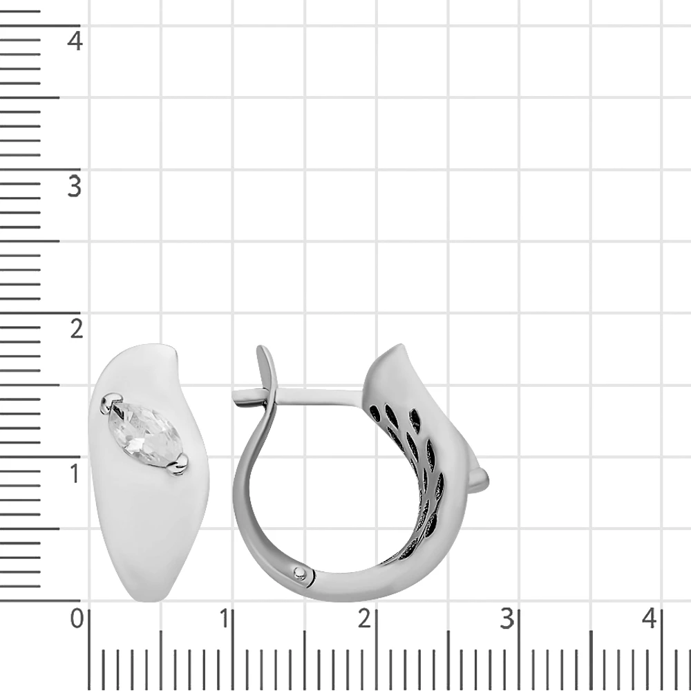 Серьги с фианитами из серебра 925 пробы 2