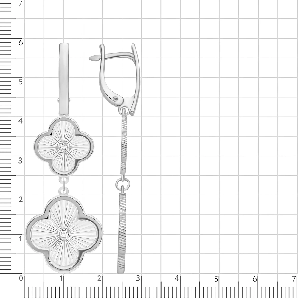 Серьги с фианитами из серебра 925 пробы 2