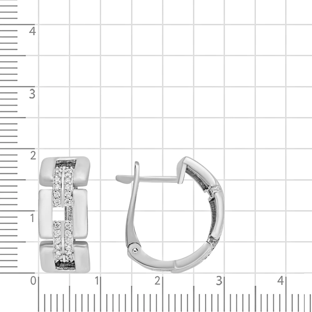 Серьги с фианитами из серебра 925 пробы 2