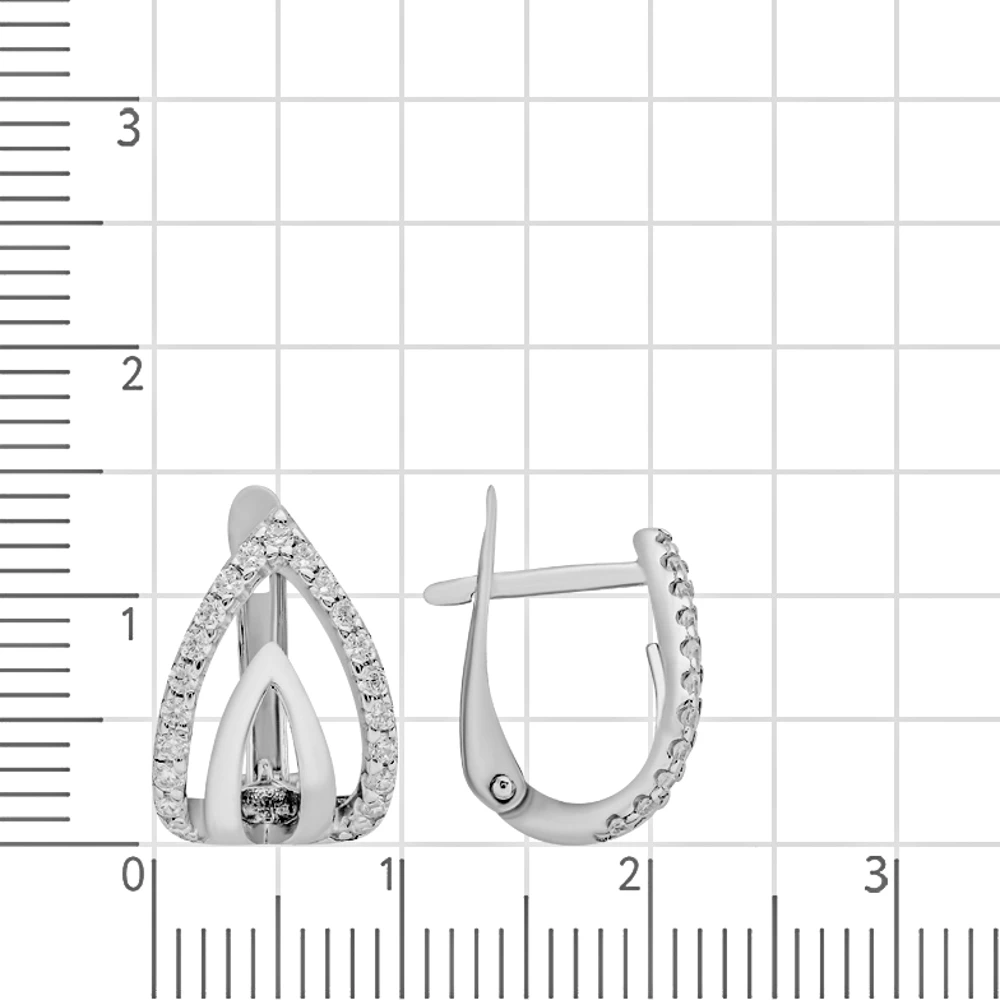 Серьги с цирконием из серебра 925 пробы 2