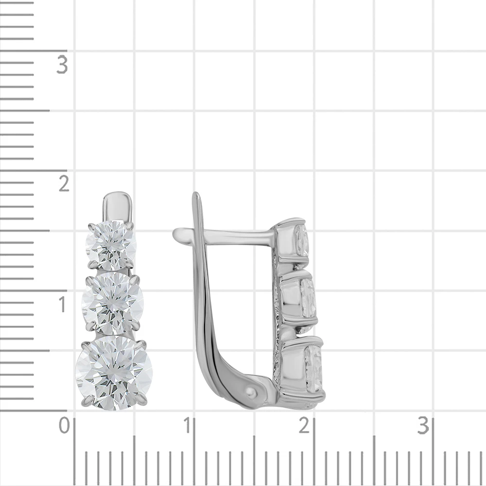 Серьги с фианитами из серебра 925 пробы 2