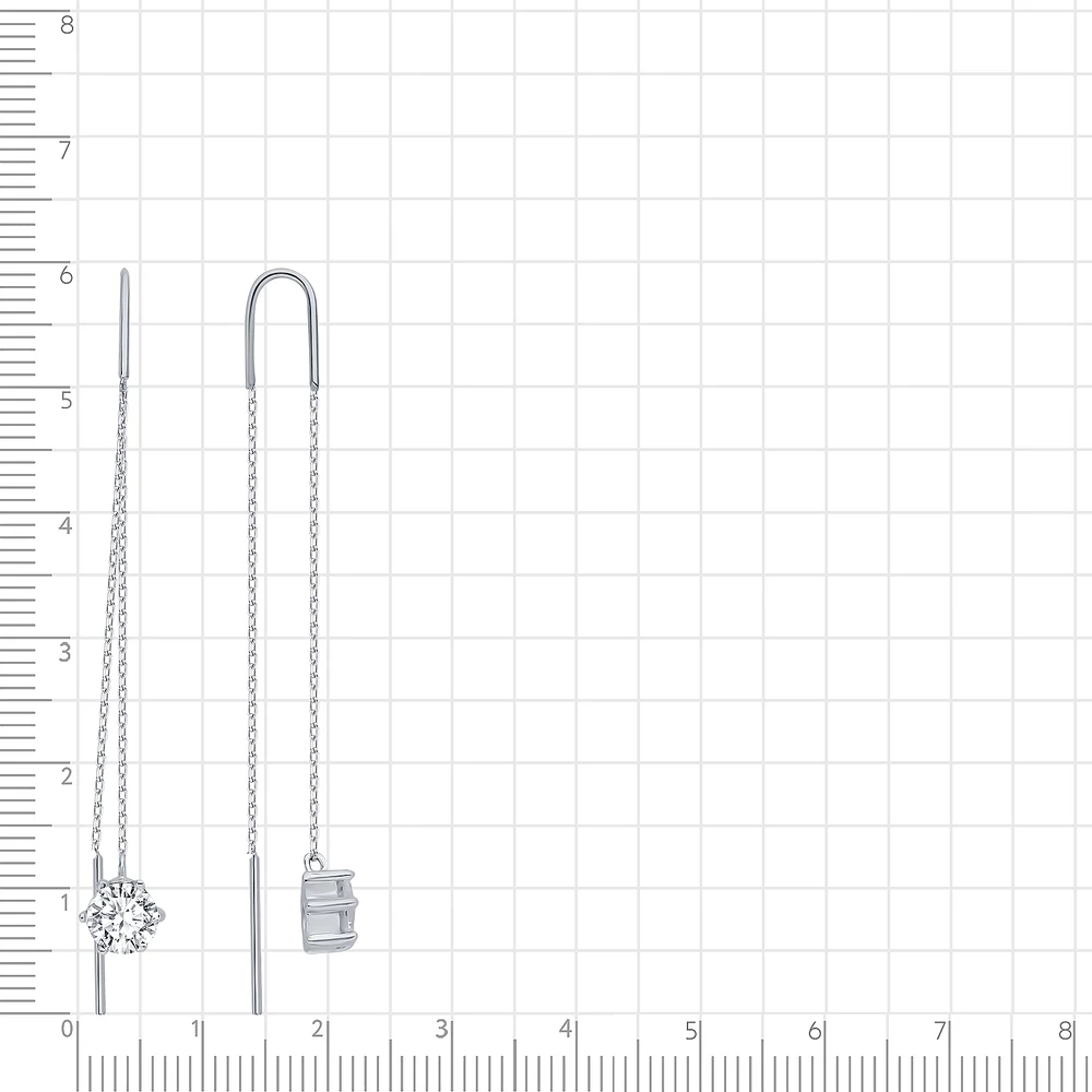 Серьги с фианитами из серебра 925 пробы 2
