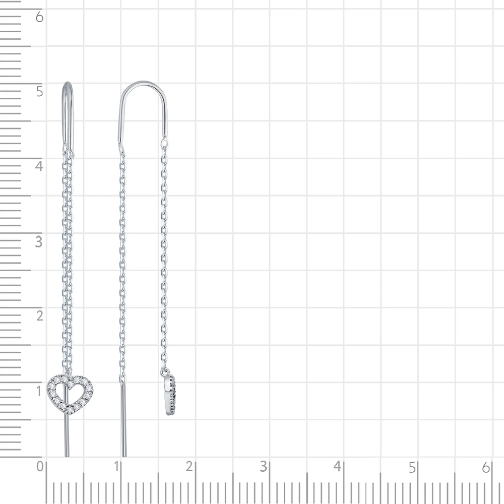 Серьги с фианитами из серебра 925 пробы 2