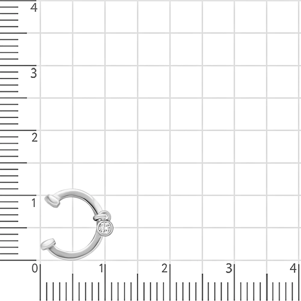 Серьга с цирконием из серебра 925 пробы 3