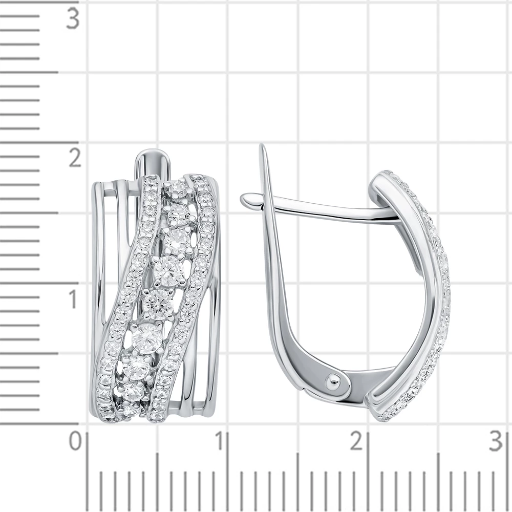 Серьги с фианитами из серебра 925 пробы 2