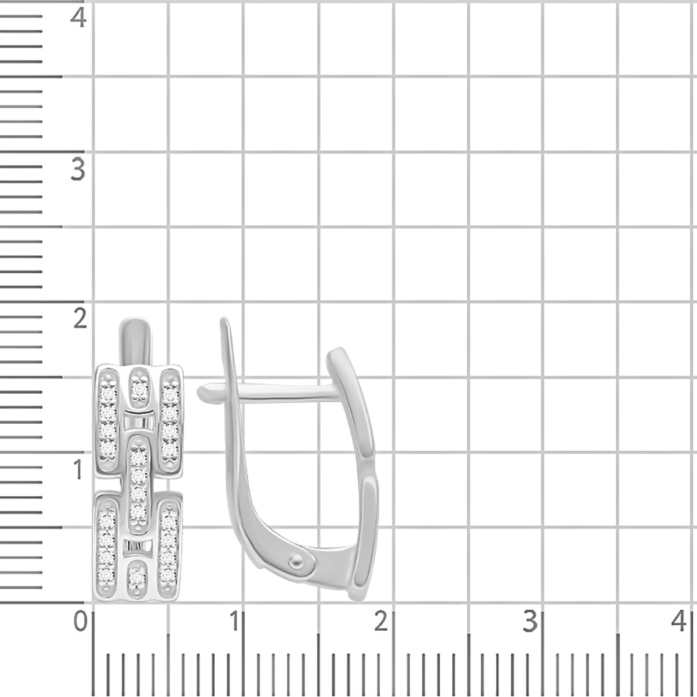 Серьги с фианитами из серебра 925 пробы 2