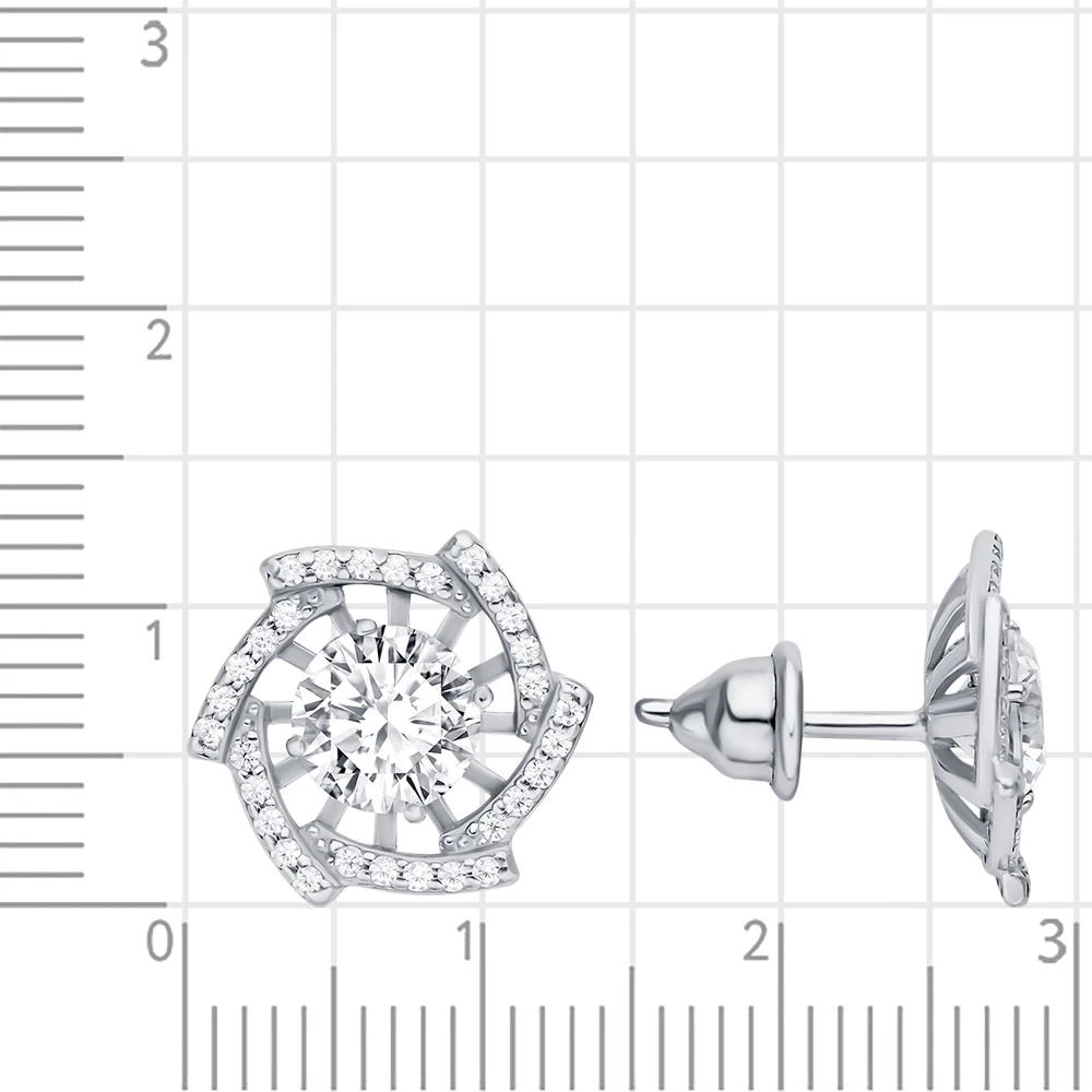 Серьги с фианитами из серебра 925 пробы 2