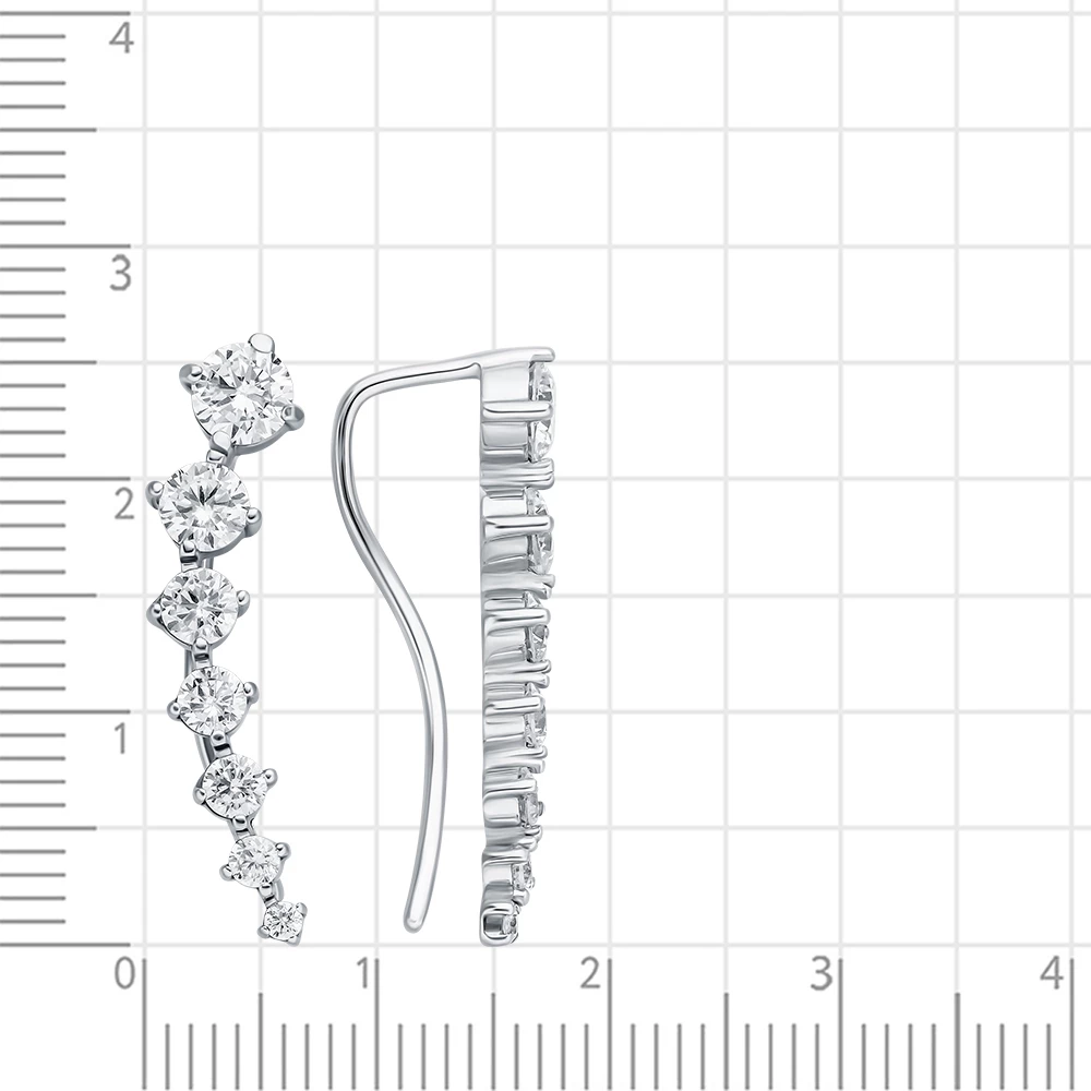 Серьги с фианитами из серебра 925 пробы 3