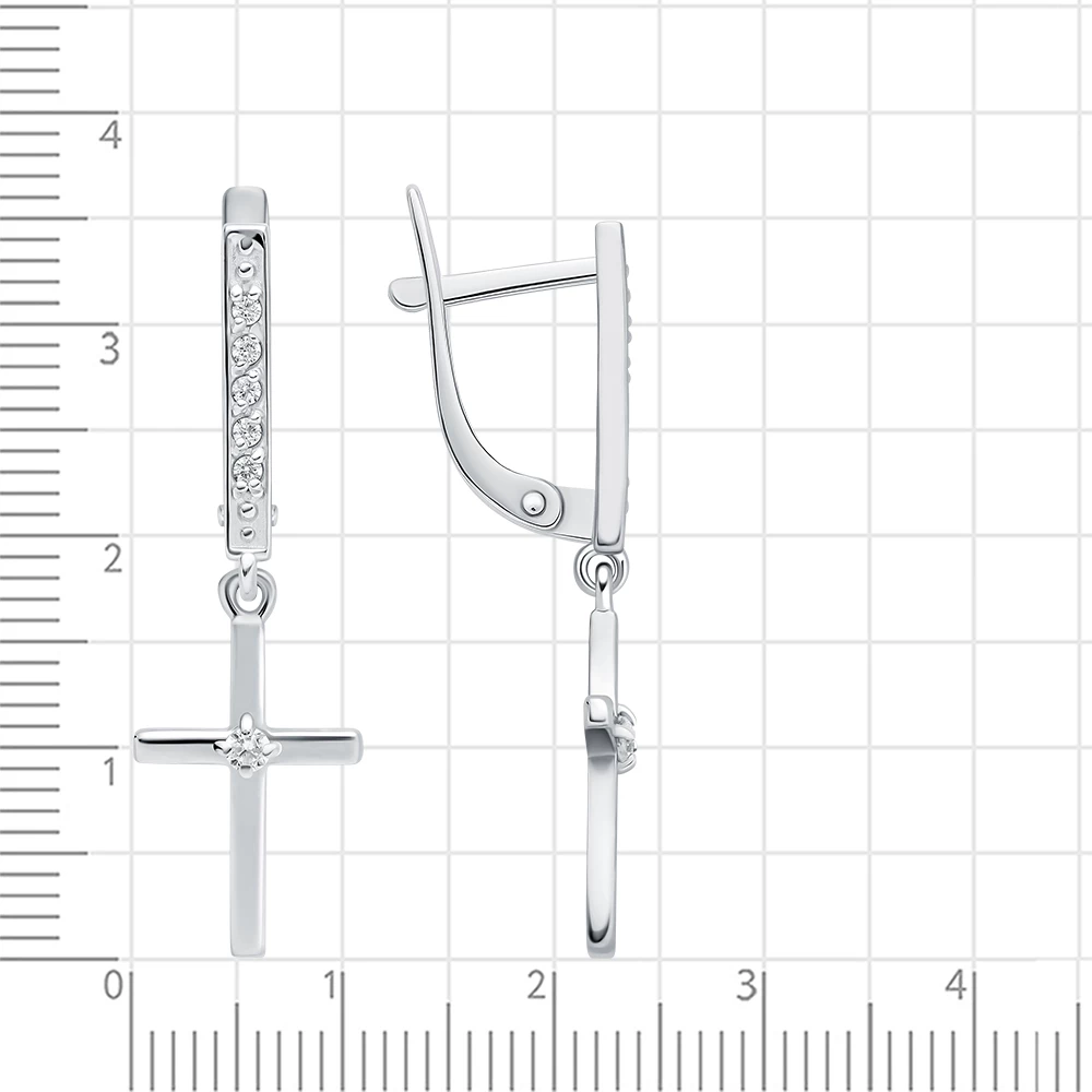 Серьги с фианитами из серебра 925 пробы 2