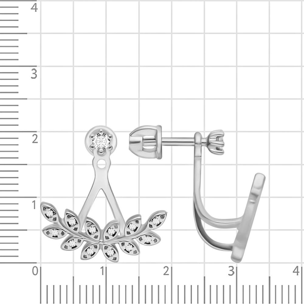 Серьги с фианитами из серебра 925 пробы 2