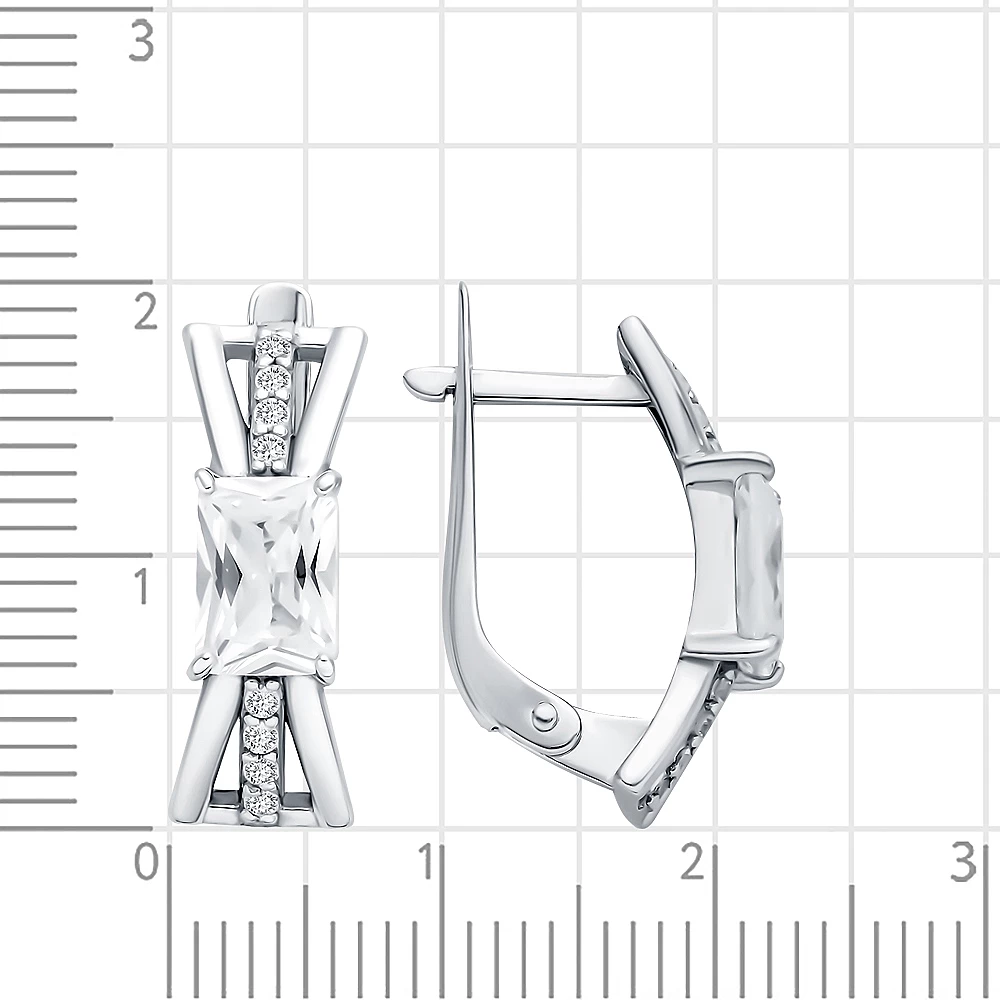 Серьги с фианитами из серебра 925 пробы 2