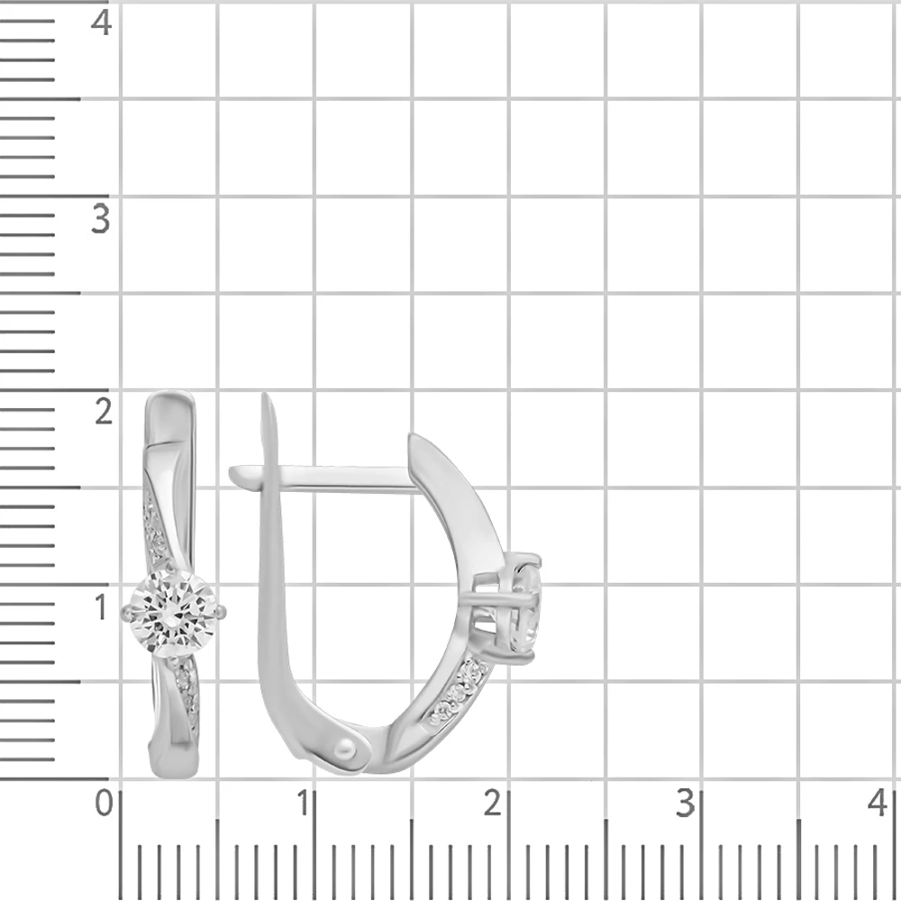 Серьги с фианитами из серебра 925 пробы 2