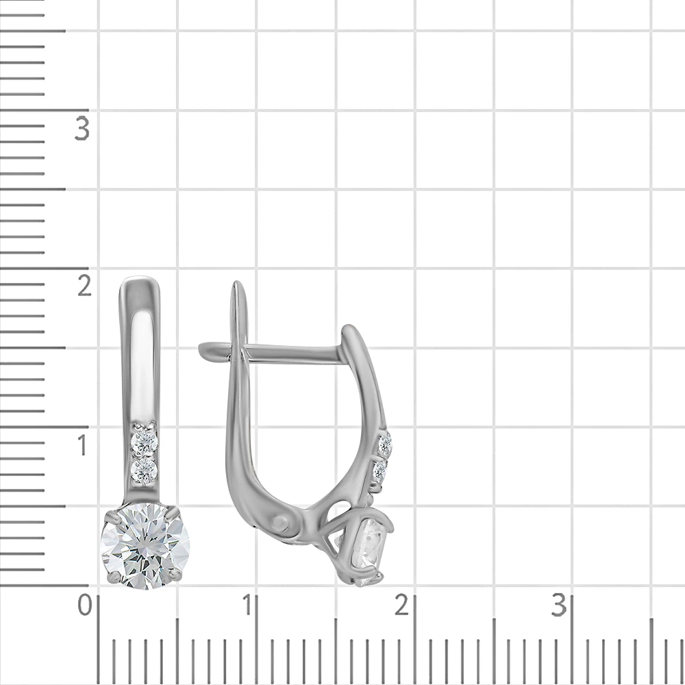 Серьги с фианитами из серебра 925 пробы 2