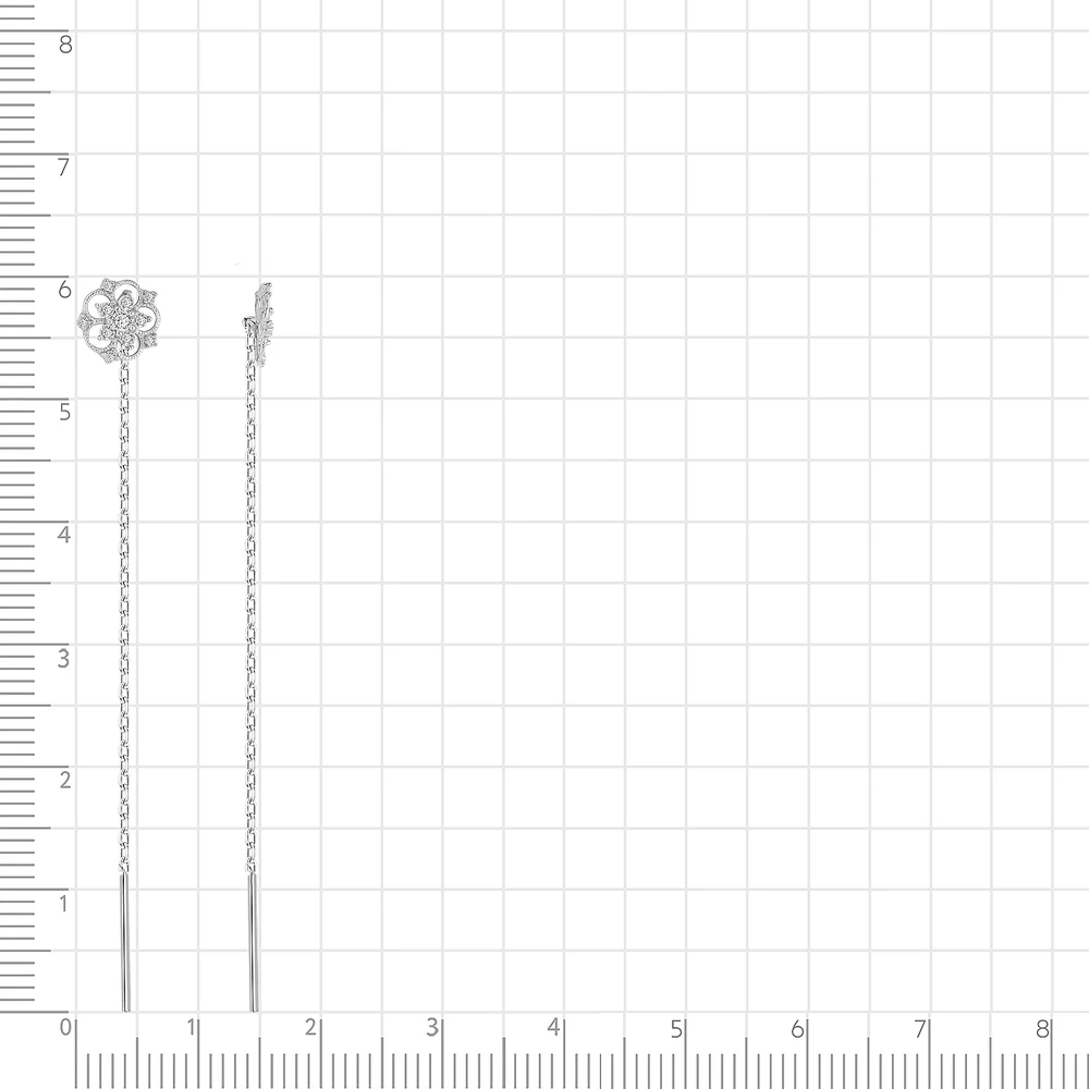 Серьги с фианитами из серебра 925 пробы 3