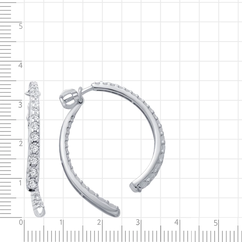 Серьги с цирконием из серебра 925 пробы 2