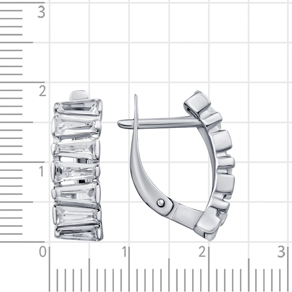 Серьги с фианитами из серебра 925 пробы 2