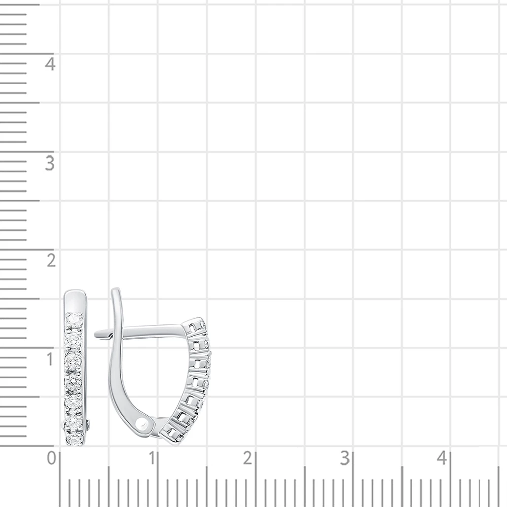 Серьги с цирконом и фианитами из серебра 925 пробы 3