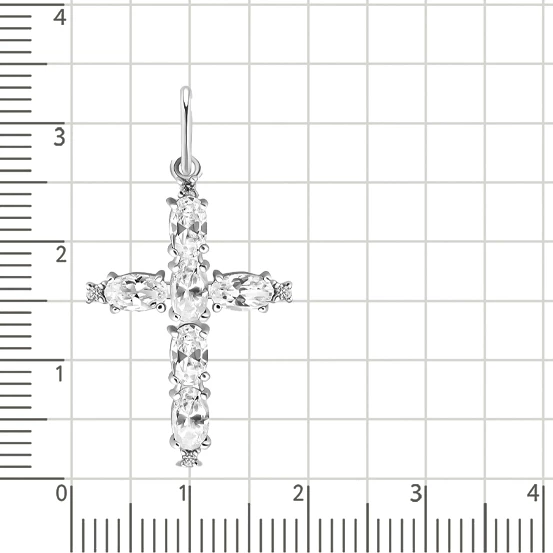 Крестик с фианитами из серебра 925 пробы 3