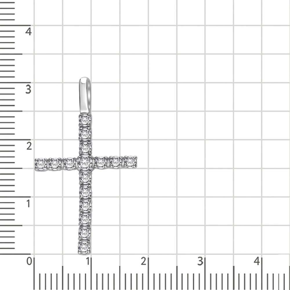 Крестик с фианитами из серебра 925 пробы 2