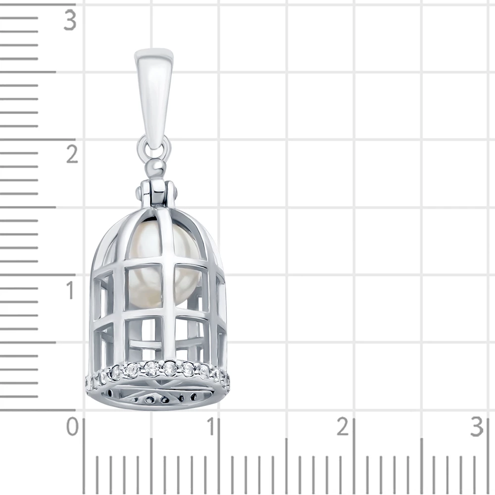 Подвес с культивированным жемчугом из серебра 925 пробы 2