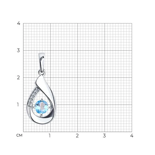 Подвес с топазами из серебра 925 пробы 2