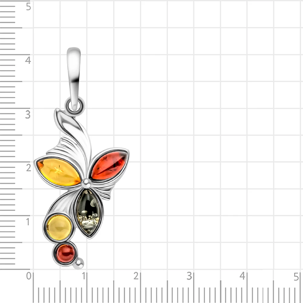 Подвес с янтарем из серебра 925 пробы 2