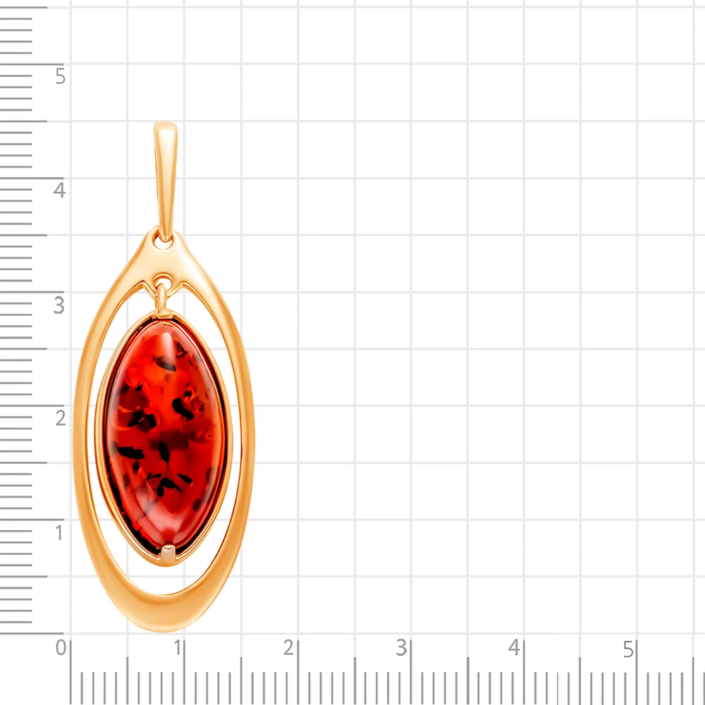 Подвес с янтарем из серебра 925 пробы 2