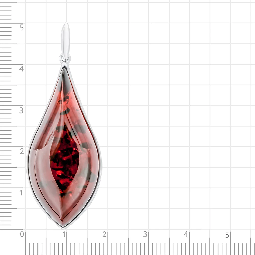 Подвес с янтарем из серебра 925 пробы 2