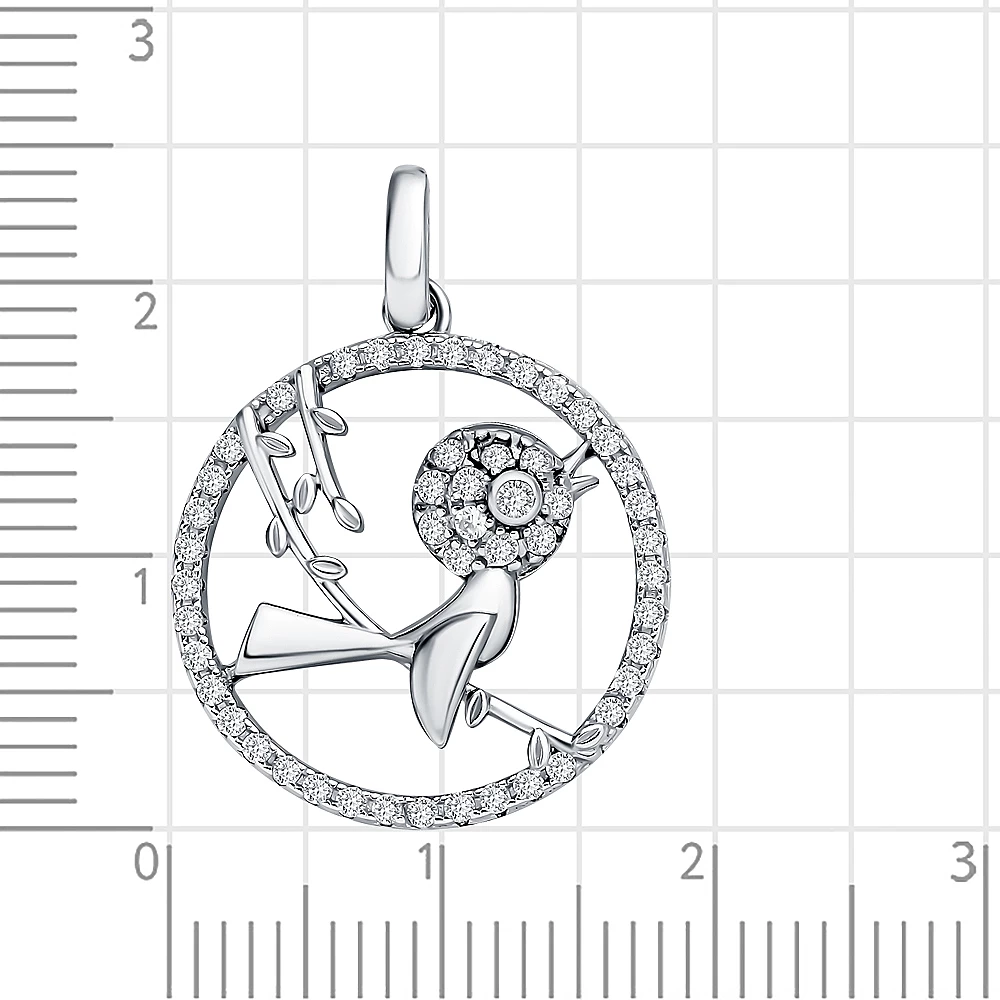 Подвес  Птица с фианитами из серебра 925 пробы 2