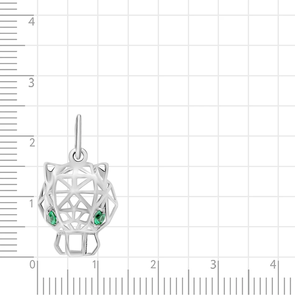 Подвес  Леопард с фианитами из серебра 925 пробы 2
